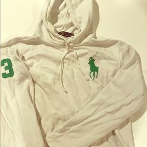 Ralph Lauren polo white and green hoodie